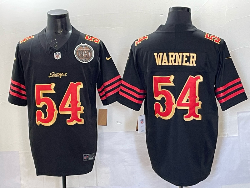 Men San Francisco 49ers #54 Warner black Limited Nike NFL 2025 Jersey 05